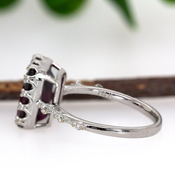 3.2cts Bi-Color Tourmaline Ring in 14K Solid gold With Natural Diamond Accents - Picture 8 of 8